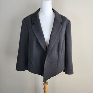 Addition‎ Elle Blazer Womens 20 Gray Open Front Formal Office Career Work Event
